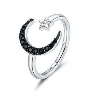 Royal Fashion nastavitelný prsten Měsíc a hvězda BSR137 Velikost: Univerzální 52-60 mm