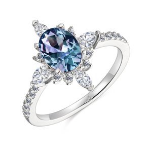 Royal Fashion stříbrný pozlacený prsten Alexandrit DGRS0016-WG Velikost: 6 (EU: 51-53)