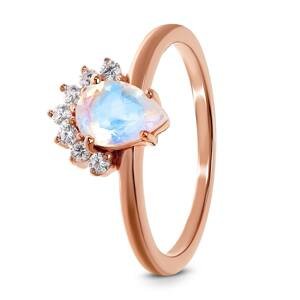 Emporial Royal Fashion prsten Diadém s drahokamem moonstonem 14k růžové zlato Vermeil GU-DR1907793R-ROSEGOLD-MOONSTONE-ZIRCON Velikost: 10 (EU: 61-63)