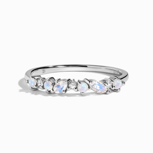 Royal Fashion stříbrný prsten GU-DR23094R-SILVER-MOONSTONE-TOPAZ Velikost: 10 (EU: 61-63)