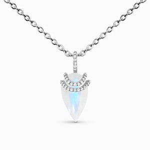 Royal Fashion stříbrný náhrdelník GU-DR23099N-SILVER-MOONSTONE-TOPAZ