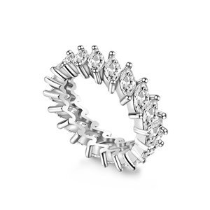 Royal Fashion stříbrný rhodiovaný prsten Třpytivé lístky HA-GR42-SILVER Velikost: 9 (EU: 59-60)