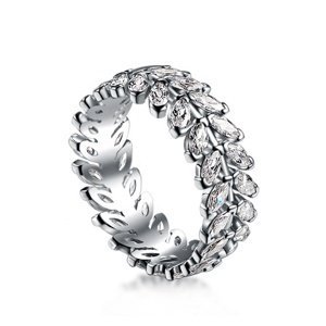 Royal Fashion stříbrný rhodiovaný prsten Třpytivé lístky HA-GR51-SILVER Velikost: 10 (EU: 61-63)