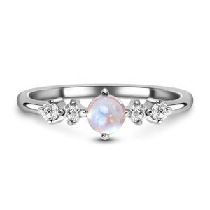 Royal Fashion stříbrný prsten GU-DR8702R-SILVER-MOONSTONE-TOPAZ Velikost: 8 (EU: 57-58)