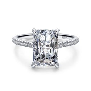 Royal Fashion stříbrný rhodiovaný prsten Broušený obdélník HA-JZ1385-SILVER Velikost: 5 (EU: 49-50)