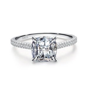 Royal Fashion stříbrný rhodiovaný prsten Broušený čtverec HA-JZ1404-SILVER Velikost: 6 (EU: 51-53)