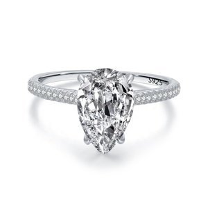 Royal Fashion stříbrný rhodiovaný prsten Broušená kapka HA-JZ1406-SILVER Velikost: 5 (EU: 49-50)