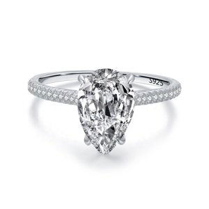 Royal Fashion stříbrný rhodiovaný prsten Broušená kapka HA-JZ1406-SILVER Velikost: 9 (EU: 59-60)