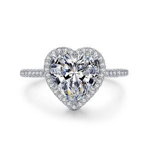 Royal Fashion stříbrný rhodiovaný prsten Broušené srdce HA-JZ1480-SILVER Velikost: 5 (EU: 49-50)