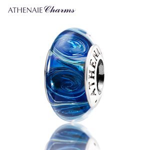 Athenaie přívěsek Modré oceánské sklo Murano MNG47
