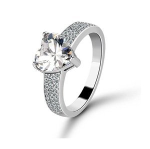 Emporial stříbrný rhodiovaný prsten Třpytivé srdce MA-MR1005-SILVER Velikost: 10 (EU: 61-63)