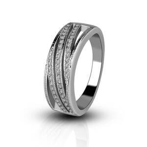 Emporial stříbrný rhodiovaný prsten Třpytivé linie MA-MR1007-SILVER Velikost: 6 (EU: 51-53)