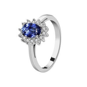 Emporial stříbrný rhodiovaný prsten Safírová elegance MA-R0408-SILVER-BLUE Velikost: 6 (EU: 51-53)