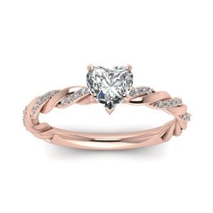 Emporial stříbrný pozlacený prsten Propletené srdce Růžové zlato MA-R041-ROSEGOLD Velikost: 8 (EU: 57-58)