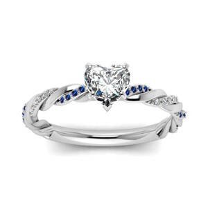 Emporial stříbrný prsten Propletené srdce MA-R041-SILVER-BLUE Velikost: 10 (EU: 61-63)