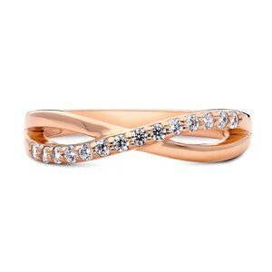 Emporial pozlacený prsten Zirkonová linie 14k růžové zlato MA-R0431 Velikost: 10 (EU: 61-63)