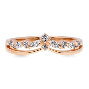 Emporial pozlacený prsten Princeznina korunka 14k růžové zlato MA-R0440 Velikost: 10 (EU: 61-63)