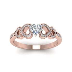 Royal Fashion pozlacený prsten Milovaná srdce 14k růžové zlato MA-R055-ROSEGOLD Velikost: 7 (EU: 54-56)