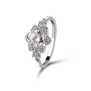Emporial stříbrný rhodiovaný prsten Třpytivá květina MA-R0727-SILVER Velikost: 5 (EU: 49-50)