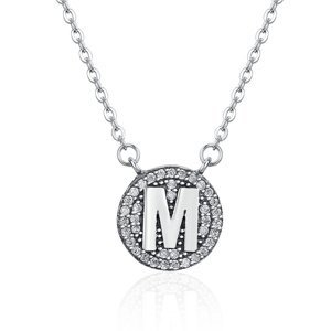 Royal Fashion náhrdelník Písmeno M Třpytivé SCN140
