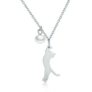 Royal Fashion Emporial náhrdelník Hravá kočka SCN175