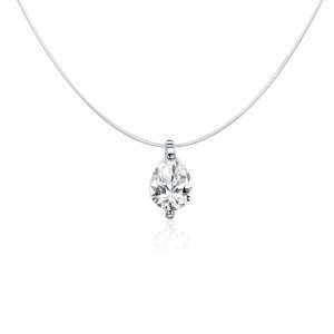 Royal Fashion Emporial náhrdelník Minimalistická čirá kapka SCN332-D