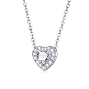 Emporial stříbrný náhrdelník Čiré třpytivé srdce SCN455
