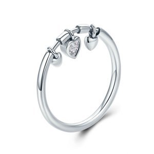 Royal Fashion prsten Třpytivé srdce lásky SCR215 Velikost: 5 (EU: 49-50)