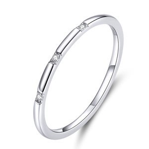 Royal Fashion prsten Tři třpytivé kameny SCR591 Velikost: 8 (EU: 57-58)