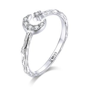 Royal Fashion nastavitelný prsten Měsíc a hvězda SCR638 Velikost: Univerzální 52-60 mm