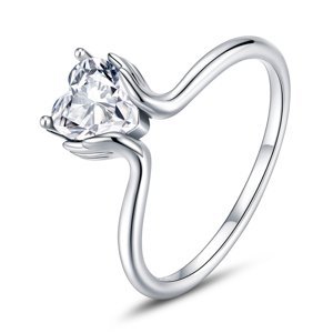 Emporial stříbrný prsten Láska v dlani SCR729 Velikost: 7 (EU: 54-56)
