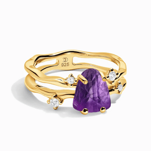 Royal Fashion prsten 18k zlato Vermeil SKA-R002-ROSEGOLD-GREENAPATITE Velikost: 6 (EU: 51-53)