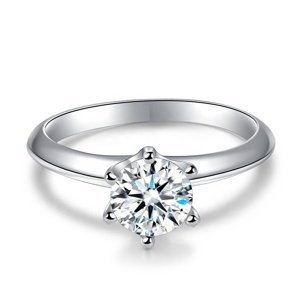 Royal Fashion stříbrný prsten HA-XJZ001-SILVER-MOISSANITE Velikost: 7 (EU: 54-56)