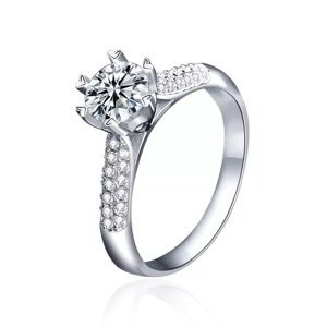 Royal Fashion stříbrný prsten HA-XJZ014-SILVER-MOISSANITE-ZIRCON Velikost: 5 (EU: 49-50)