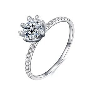Royal Fashion stříbrný prsten HA-XJZ020A-SILVER-MOISSANITE-ZIRCON Velikost: 5 (EU: 49-50)