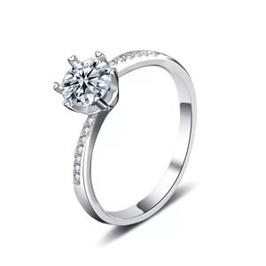 Royal Fashion stříbrný prsten HA-XJZ022-SILVER-MOISSANITE-ZIRCON Velikost: 5 (EU: 49-50)