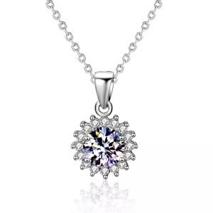 Royal Fashion stříbrný náhrdelník HA-XMZ001-SILVER-MOISSANITE-ZIRCON