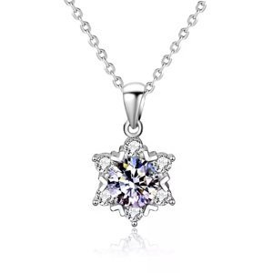 Royal Fashion stříbrný náhrdelník HA-XMZ002-SILVER-MOISSANITE-ZIRCON