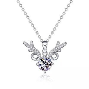 Royal Fashion stříbrný náhrdelník HA-XMZ005-SILVER-MOISSANITE-ZIRCON