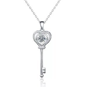 Royal Fashion stříbrný náhrdelník HA-XMZ013-SILVER-MOISSANITE-ZIRCON