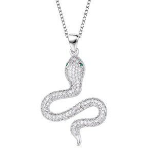 Emporial luxusní stříbrný rhodiovaný náhrdelník Třpytivý had HA-YJDZ132