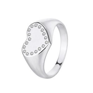 Royal Fashion stříbrný rhodiovaný prsten Třpytivé srdce HA-YJJZ011-SILVER Velikost: 7 (EU: 54-56)