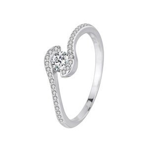 Royal Fashion stříbrný rhodiovaný prsten Třpytivé propojení HA-YJJZ020-SILVER Velikost: 8 (EU: 57-58)