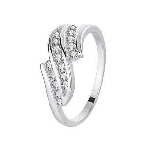 Royal Fashion stříbrný rhodiovaný prsten Třpytivé vlnky HA-YJJZ023-SILVER Velikost: 7 (EU: 54-56)