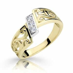 Zlatý prsten DF 2374 ze žlutého zlata, s briliantem 47