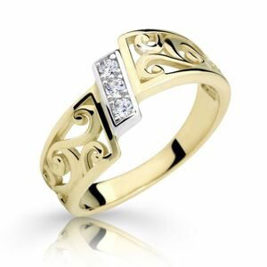 Zlatý prsten DF 2374 ze žlutého zlata, s briliantem 64