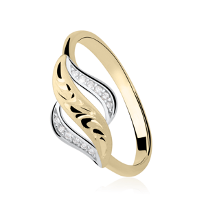 Zlatý dámský prsten DF 2982 ze žlutého zlata, s briliantem 47