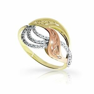 Zlatý dámský prsten DF 3112 ze žlutého zlata, s briliantem 46