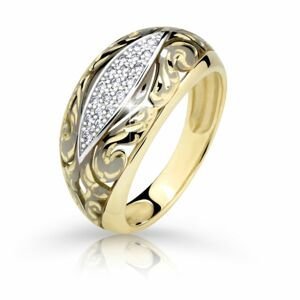 Zlatý prsten DF 2165 ze žlutého zlata, s briliantem 47