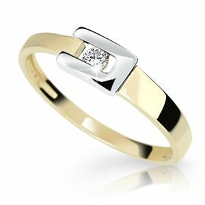 Zlatý dámský prsten DF 2039 ze žlutého zlata, s briliantem 57